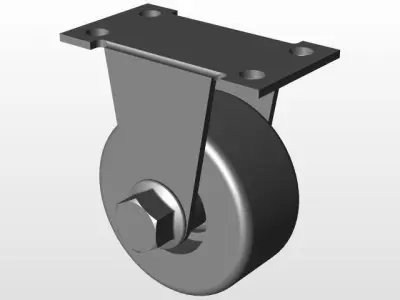 Fixed Caster Wheel Free 3D model