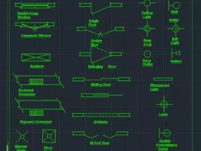 construction drawing symbols 2d Free low-poly 3D model
