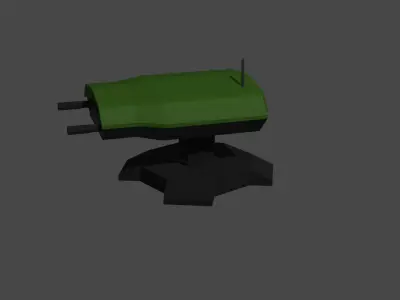 Low poly Turret robot Free low-poly 3D model