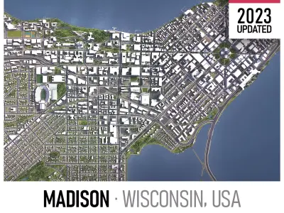 Madison - 3D City Low-poly 3D model
