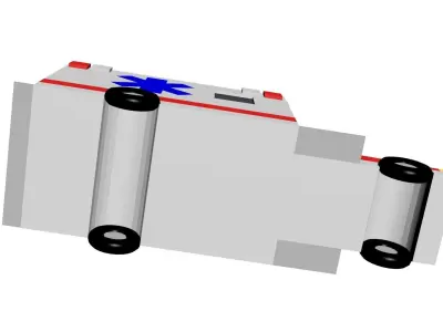 Low Poly Game Ready Ambulance Low-poly 3D model