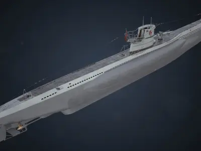 German Type VIIC U-Boat 3D model