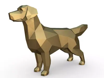 Golden Retriever low poly Free 3D print model