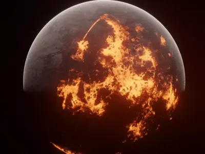Planet Space Ready to game  Low-poly 3D model 9
