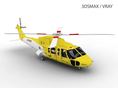 S-76 SIKORSKY Low-poly 3D model