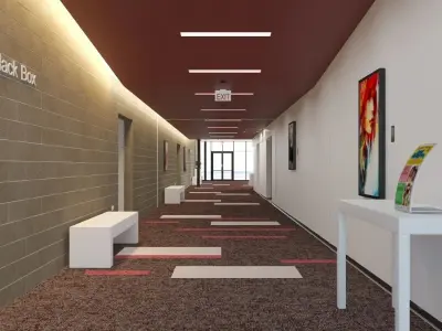 Hattiloo Theatre Lobby And Hallway Interior 3D model