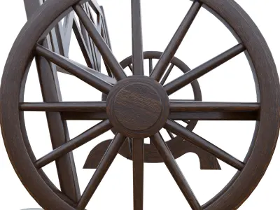 Rustic Wooden Bench Low-poly 3D model