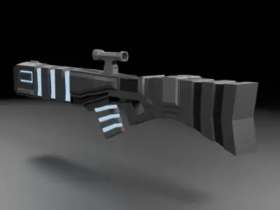 Scifi Rifle Low-poly 3D model