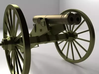 Double Barreled Cannon 3D model