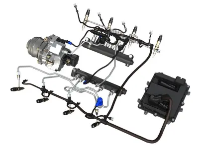 Injection System of a V8 engine 3D model