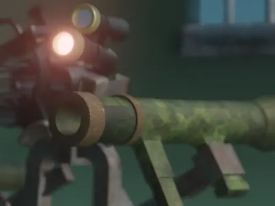 CG Guns with rig and textures 3D model