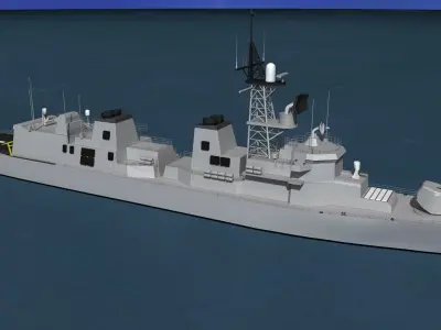 Takanami Class Destroyer Makinami 3D model
