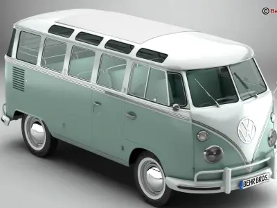 Volkswagen Type 2 Samba 1963 3D model