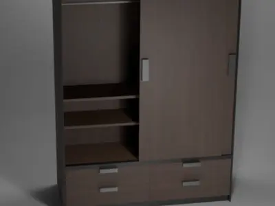 Wardrobe - dark wood Free 3D model