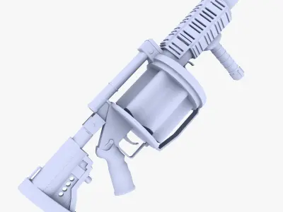 Milkor MGL Multiple Grenade Launcher Low-poly 3D model