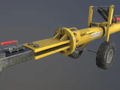 Airport pushback towbar Low-poly 3D model