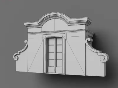 Collection of Classical Dormer Windows Low-poly 3D model