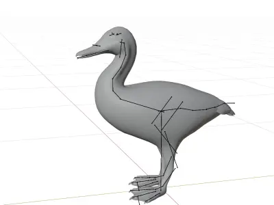 Fulvous Whistling Duck Low-poly 3D model