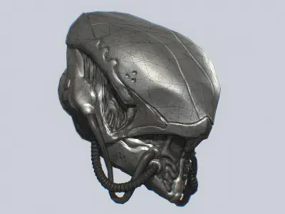 Alien helmet Low-poly 3D model