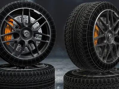 mercedes benz car tyre 3D model