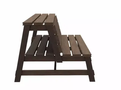 FirePitBench 1 outdoor bench with slats Low-poly 3D model
