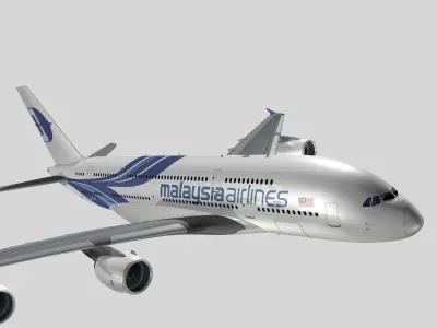Airbus A-380 Malaysia Airlines 3D model