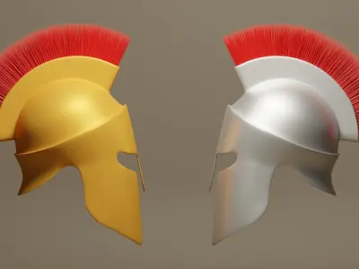 Spartan Helmet Low-poly 3D model