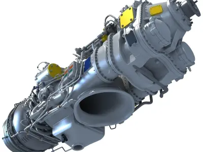 Turboprop Engine Pratt and Whitney Canada PW100 3D model