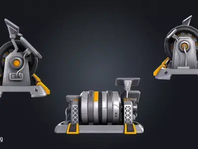 SCI-FI Generator V1 Futuristic Energy Low-poly 3D model