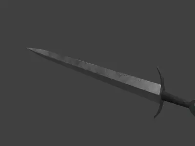 Short One-Handed Sword Broadsword Low-poly 3D model