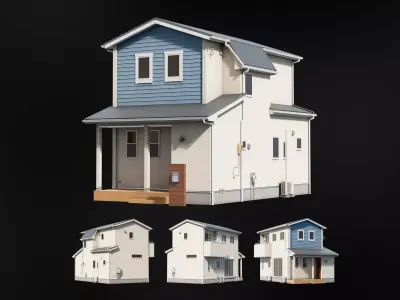 Japanese Modern House TYO FS04 Free 3D model