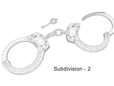 Chain-Linked Handcuffs 3D model