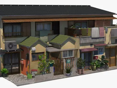 Osaka Townhouses PBR Remastered 3D model purchase
