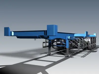 Truck Trailer  long truck 40feet 3D model