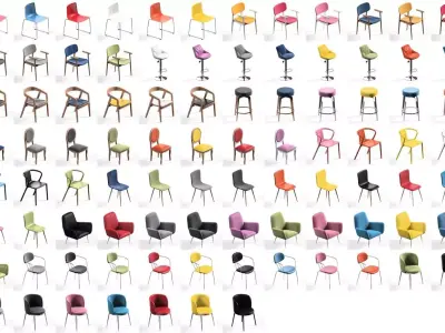 Chair Pack collection 11 main models Plus 79 color variations 
