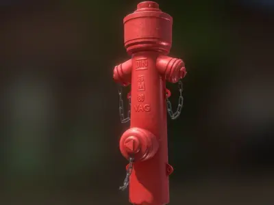Red Fire Hydrant VAG Version 2 Low Poly Red 1 Low-poly 3D model