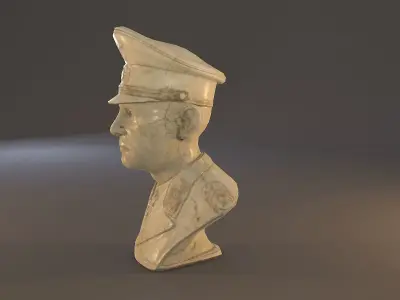 Erwin Rommel Bust Low Poly Low-poly 3D model