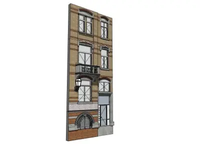 front of the tenement house 3D model