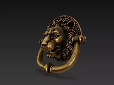  lion-engraved door knocker 3D model