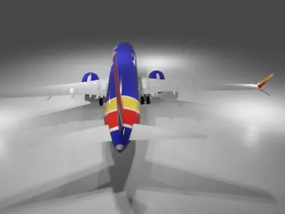Southwest Airlines Boeing 737 max 8 3D model Low-poly 3D model
