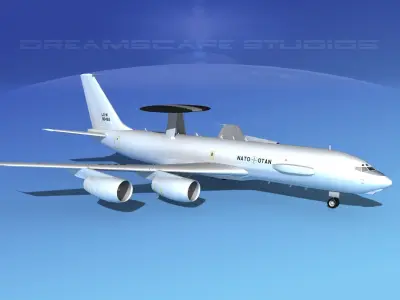 Boeing E-3C AWACS NATO 3D model