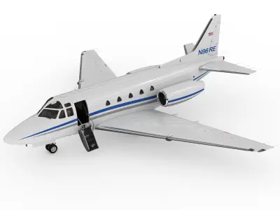Sabreliner 60 - 65 with interior 3D model