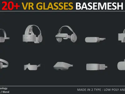 20  VR HEADSETSE AND GLASSES PACK  VOL 5   Low-poly 3D model