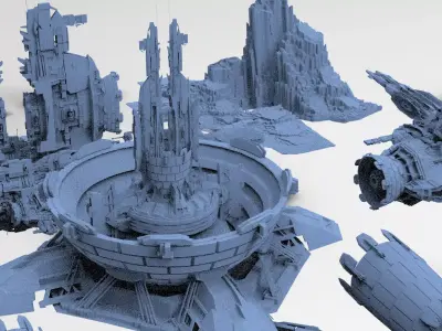 Halo Forerunner Inspired Gateway Kit Bash 3D model