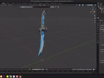 Fantasy Magic Ice Dagger - Low Poly Low-poly 3D model