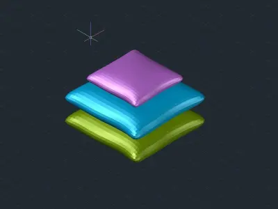 Three 3D pillows Free 3D model