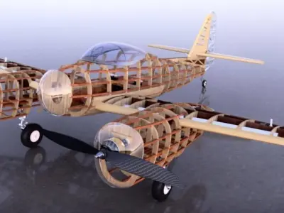 ST-1 RC Aircraft Low-poly 3D model