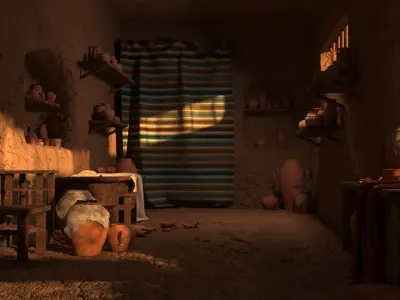 old arab clay room 3D model