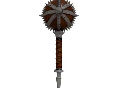 Rusty Medieval Mace with Spikes 3D model