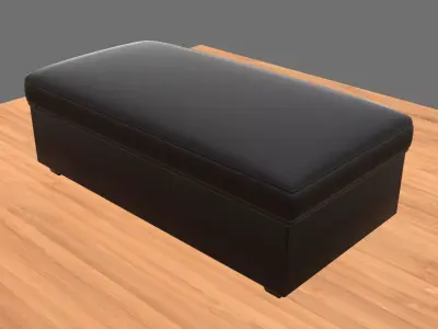 Modern Couch Ottoman Double Free low-poly 3D model